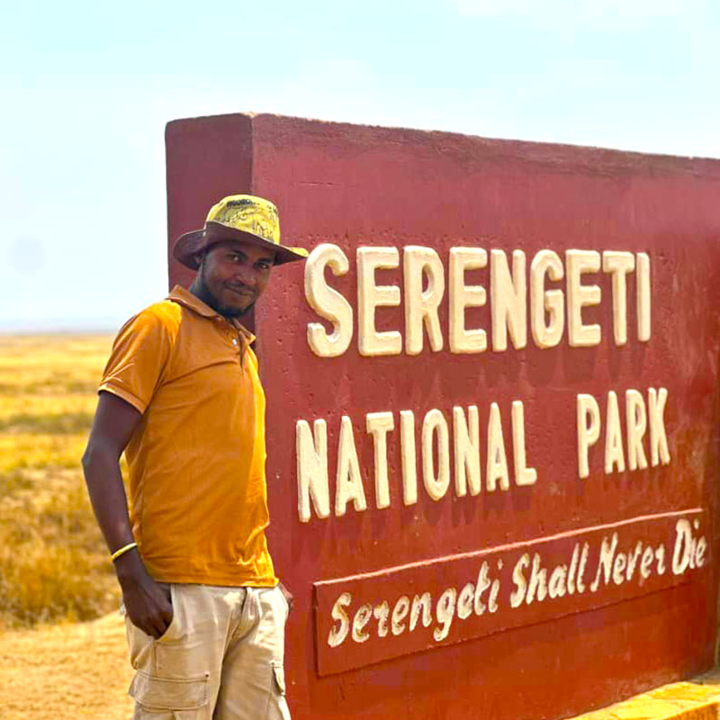 Joel at the entrance to Serengeti National Park