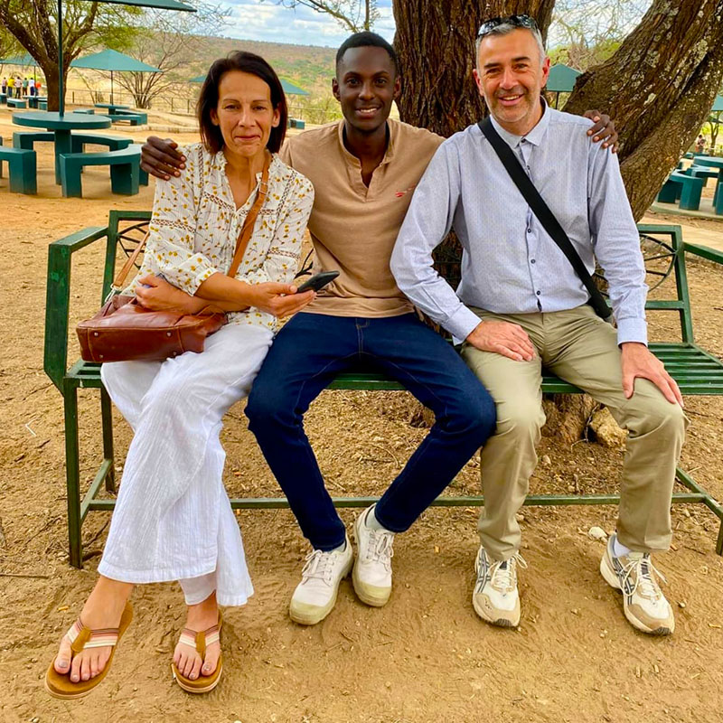 Victor with guests during a safari